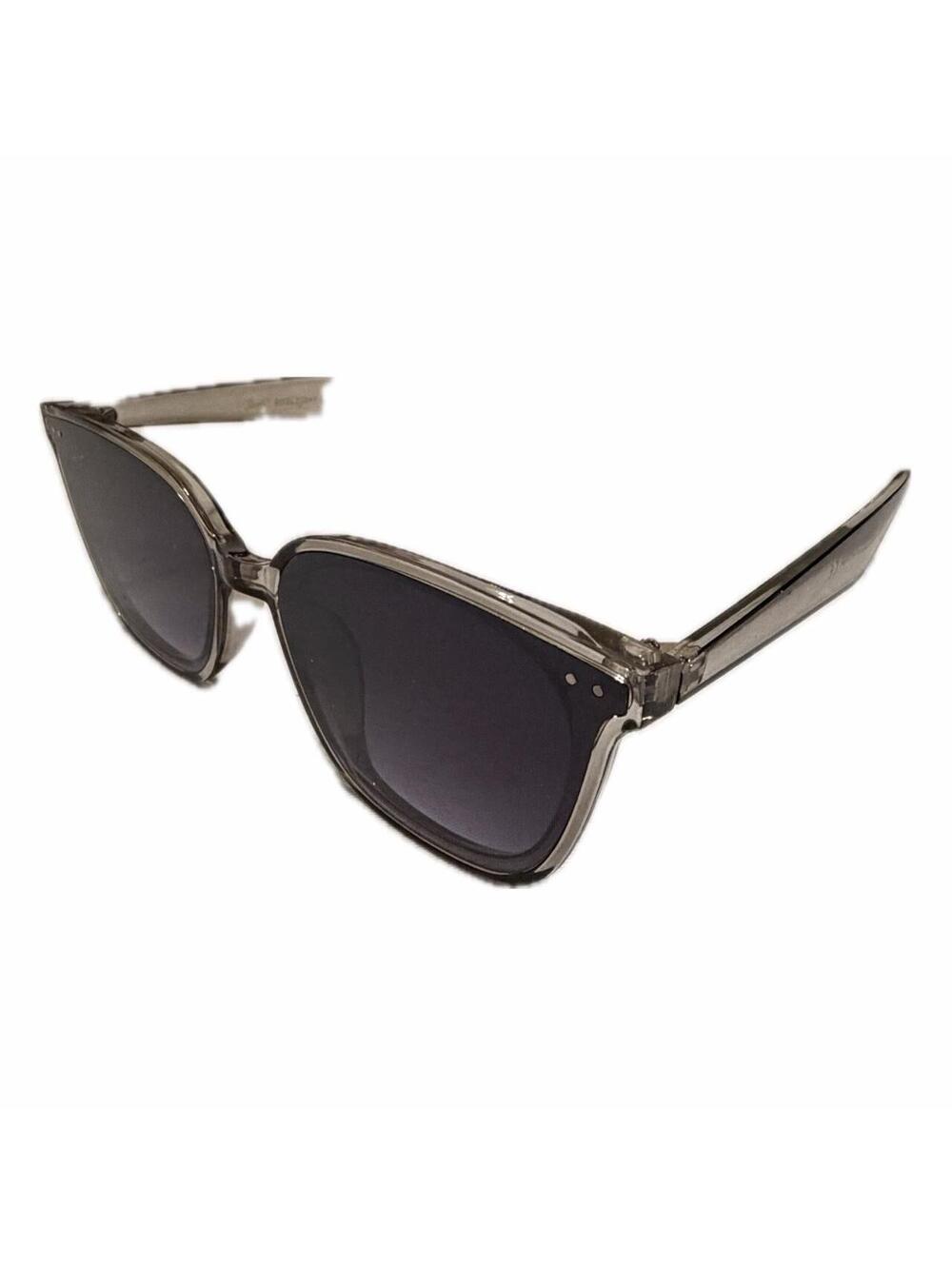Grey clear sunglasses with black lenses
